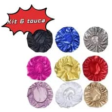 Kit 6 Toucas De Cetim Elegante MALEÁVEL Anti Frizz Toque De Seda