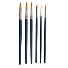 Kit 6 Pincel Artesanato Ponta Fina Redonda Pintura Arte