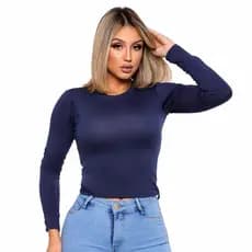 Blusa Feminina Manga Longa Blusinha Manga Comprida de Compressão Suplex Meia Estação