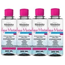 Kit 4 Água Micelar Demaquilante 5 em 1 Limpa Demaquila 200ml Solução de Limpeza/ Face/ Labios/ Olhos