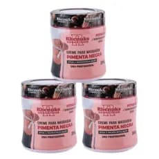 Kit 3 Gel Redutor De Medidas Estrias Celulites Pimenta Negra 200ml Rhenuks