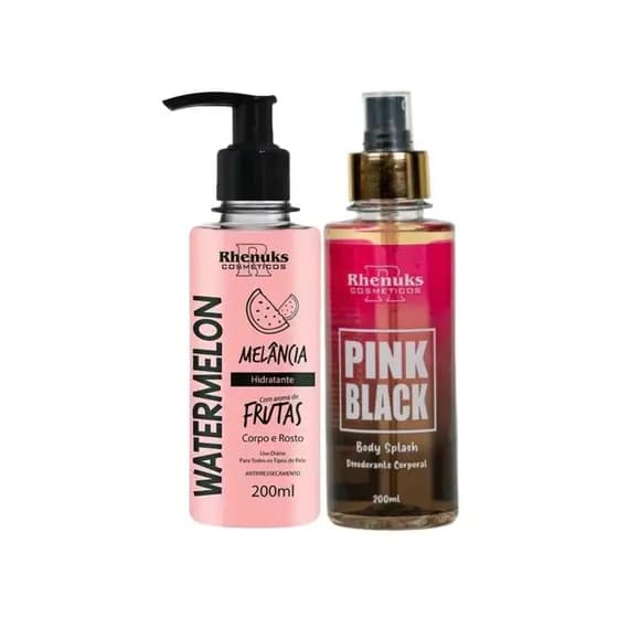 Kit Cuidado Rosto E Corpo Hidratante + Body Splash Pink Black 200ml Cada
