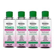 Kit 4 Tônico Revitalizante Remove Impurezas Controla Oleosidade 200ml Rhenuks