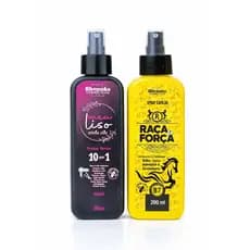 Kit Spray Protetor Térmico 10 em 1 Capilar Meu Liso + Spray Raça Ativador De Crescimento 200ml Cada