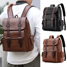 Mochila Masculina Resistente Água PU Grande Capacidade para Mochila Notebook e Viagens de Negócios
