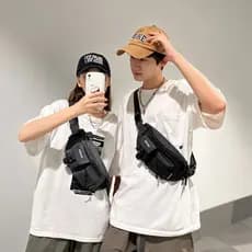 Bolsa De Peito Masculina Moda Personalidade Pequena Mochila Lazer Crossbody Saco De Cintura Masculino E Feminino Pode Vo