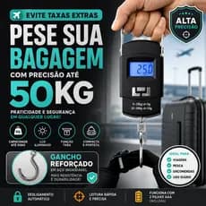Balança De Bagagem Digital De Mão Com Gancho Até 50kg - CH
