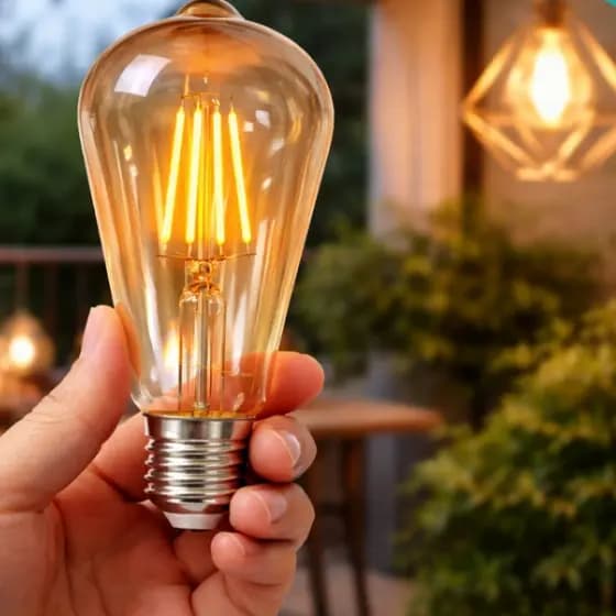 Lâmpada LED Filamento Vintage Luz Quente 2200K E27 Retrô 4W Bivolt A60 G45 ST64 G80 G95 - CH