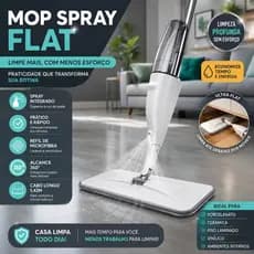 Mop Spray Cabo Longo 1,45m com Reservatório e Refil Microfibra Rodo Mágico Esfregão para Limpeza -CH