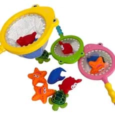 Brinquedo De Banho 5 Peças Pescaria Para Bebês Rede Divertida De Tubarão Crianças