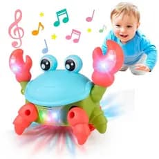 Brinquedo Caranguejo Fujão Com Luz e Som MOVIMENTO Para Criança