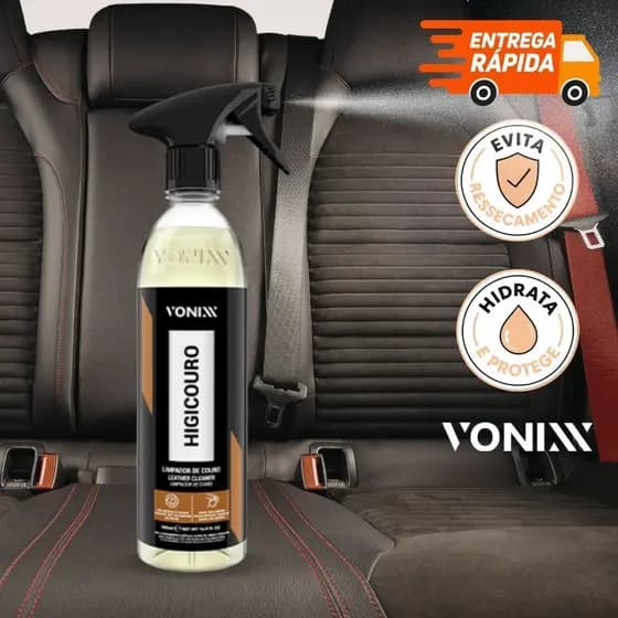 Higicouro Vonixx 500ML Limpador Banco Couro Higienizador Restaurador Automotivo Sofá Carro