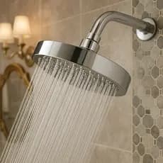 Chuveiro/ Ducha Abs 150mm Cromado Com Braço Em Aço Inox Big Obra