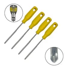 Kit 4 Chave Phillips 1/4 X 6` Aço Cromo Vanadio Cabo Em Abs Ferramentas Ipiranga