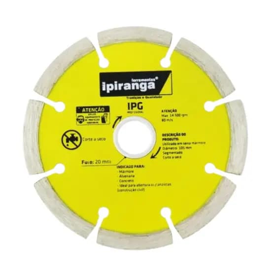 Disco Diamantado Segmentado Ipg 105mm Ferramentas Ipiranga