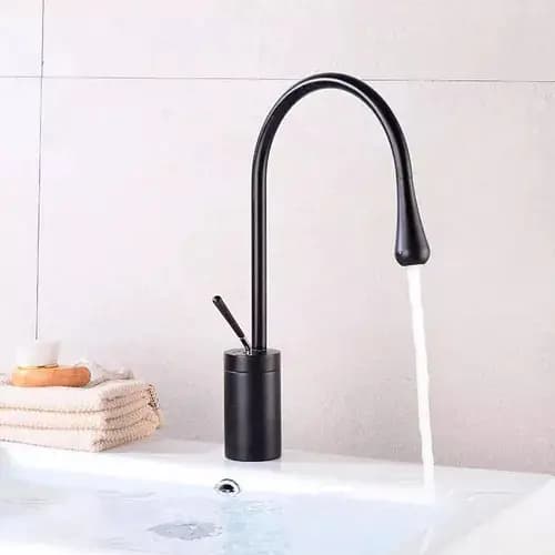 Misturador Monocomando Para Banheiros Preto - Big Obra