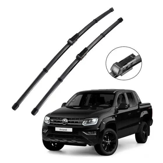 Par Palhetas Limpador De Parabrisa Silicone Chuva Amarok 2014 A 2022