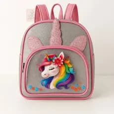 Mochila Unicornio Infantil Criança Bolsa Feminina Charmosa Estampa Escola Passeio Menina Costas Alça Reforçada Creche