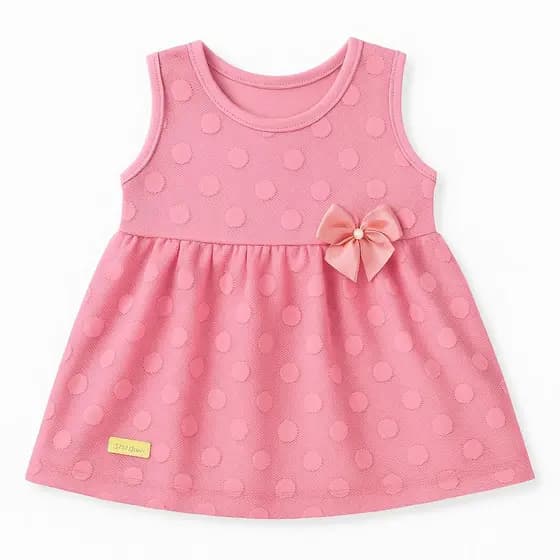 Vestido Bebê Festa Menina Renda Laço Pérola Roupa Infantil Luxo Até 07 Meses Rosa Presente Fofura