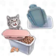 Pote Ração Hermético Porta Petisco Cães e Gatos Anti-Odor