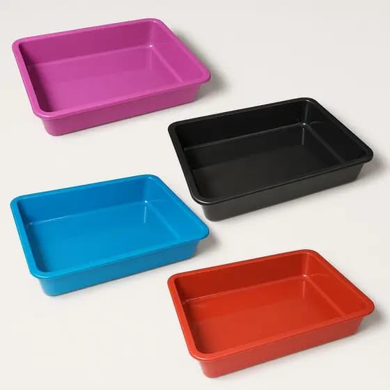 Kit 4 Caixas de Areia para Gato Bandeja de Plástico Sanitária Pet Gatinho