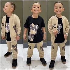 Conjunto infantil 2 e 3 peças - Conjunto Infantil de Inverno Três peças ou Calça + Casaco Chimpa quentinho 2 ao 12 Anos