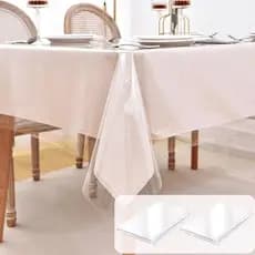 Toalha de mesa Forro PlásticoPVC Fino, Médio e GrossoTransparenteI,mpermeávelpara 4,6,8 e10 cadeiras