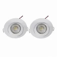 Kit 2 x Spot embutir 3W 12V 24V branco para motor home