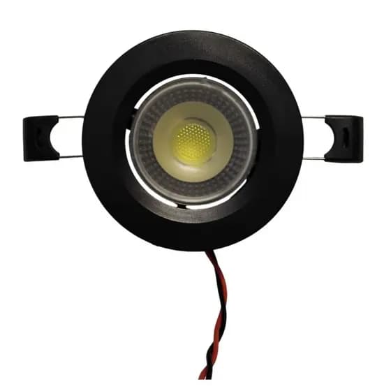Spot de led 2W embutir 12V para motor home lancha barco van trailer aro preto