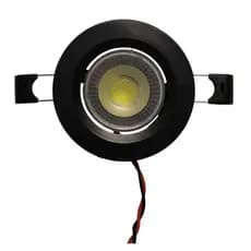 Spot de led 2W embutir 12V para motor home lancha barco van trailer aro preto
