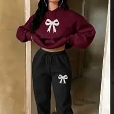 Conjunto Moletom Feminino De Frio Premium Flanelado Calça Jogger Blusa Canguru Com Capuz