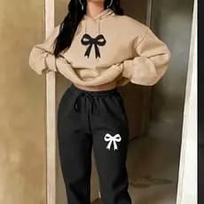 Agasalho Feminino Moletom Flanelado Inverno Blusa De Frio Com Capuz e Calça Qualidade Premium