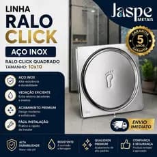 Ralo Click Inteligente 10x10 cm Inox – Sistema Pop-Up, Vedação Antiodor, Fácil Instalação