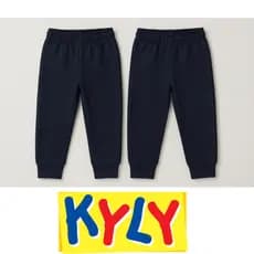 Kit 2 Calças Moletom Infantil Kyly com Punho  Conforto  SOMENTE AZUL MARINHO