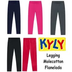 Legging Infantil Kyly Flanelada Molecotton Quentinha Confortável Tam 1 ao 16