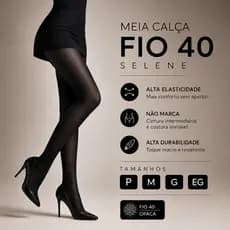 Meia Calça Feminina Selene Fio 40 Opaca com Elastano Confortável Modela Corpo Ref 9650