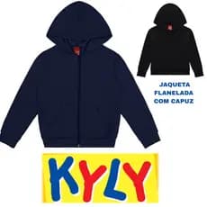 Blusa Infantil Kyly Flanelada Jaqueta com Capuz