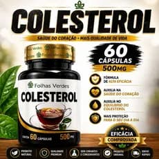 Colesterol 60 cápsulas 500mg folhas verdes - 100% natural - Envio Imediato