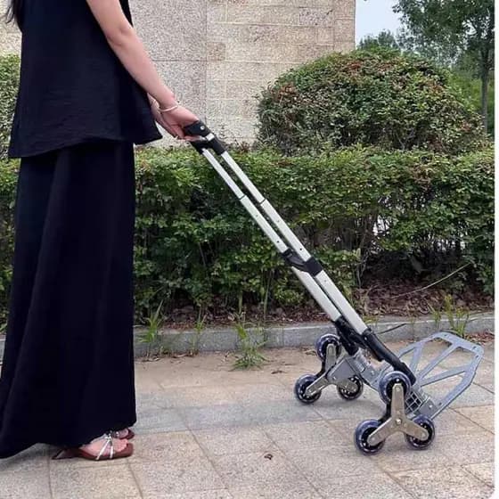 Carrinho De Mão para Carga,viagem e Transporte Dobrável 75kg, de Alumínio Subir escadas 6 Rodas Leve Portátil,Resistente