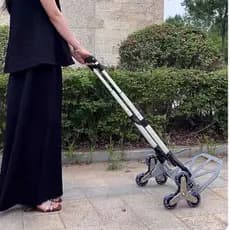 Carrinho De Mão para Carga,viagem e Transporte Dobrável 75kg, de Alumínio Subir escadas 6 Rodas Leve Portátil,Resistente