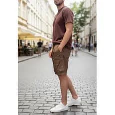 Short Masculino Cargo com Bolsos Varias Cores Confortável