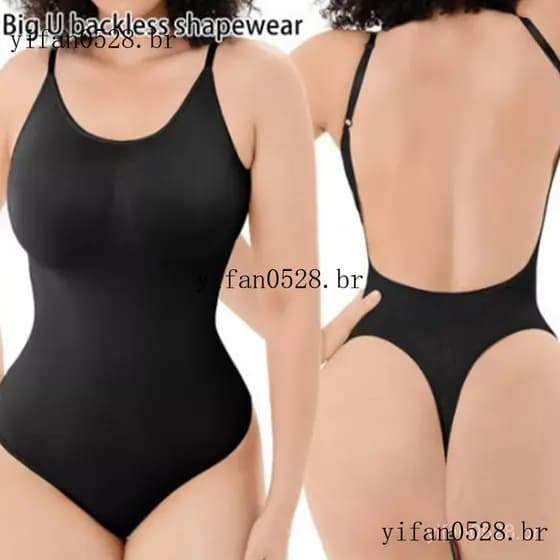 WECHERY Body Feminino Emagrecedor Espartilho Modelador Sem Costura Costas Tanga De Corpo Inteiro