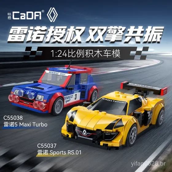Cada Kabuilding blocos Renault autorizado carro de corrida montagem quebra-cabeça montagem bloco de construção modelo me