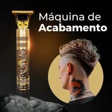 Máquina Profissional Dragão Acabamento Sem Fio Cabelo Barba Pezinho Personalizada Com Limitador de Lamina Ajustável Recarregável 4 Pentes Óleo Escovinha Kit Conjunto Aparador Acabamento