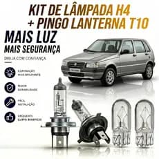 LAMPADA FAROL ALTO/BAIXO + BRINDE UNO 1985 ATÉ 2001
