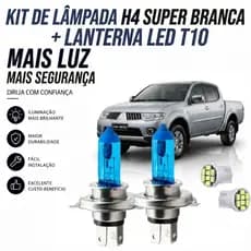 Lâmpada farol ALTO / BAIXO - SUPER BRANCA MITSUBISHI L200 TRITON 2007 ATÉ 2017