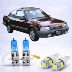 Kit Lâmpada H3 Farol de Milha + Lâmpada LED Super Branca 12V FORD VERONA 1990 ATÉ 1996