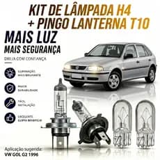 Lâmpada farol BAIXO / ALTO + LANTERNA GOL G2 1996 ATÉ 2000