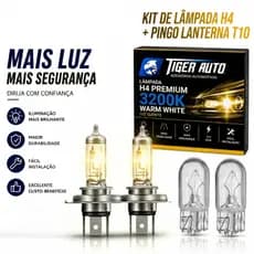 Lampada Farol alto e Baixo H4 55w 12v + brinde T10 Lanterna