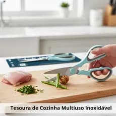 Tesoura Multifuncional De Cozinha Com Lâmina Em Aço Inoxidável 21cm Super Afiada Para Uso em Geral